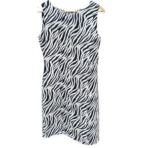 David Warren New York Zebra Print Sheath Dress Size 6 Vintage